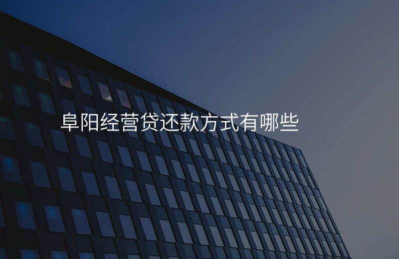 阜阳经营贷还款方式有哪些