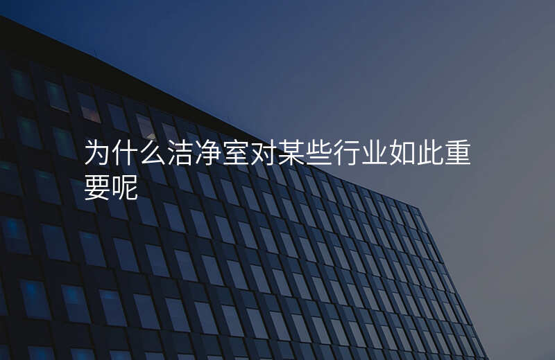为什么洁净室对某些行业如此重要呢
