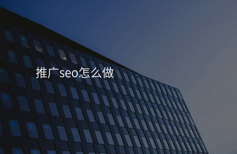 推广seo怎么做