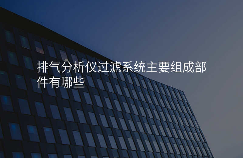 排气分析仪过滤系统主要组成部件有哪些