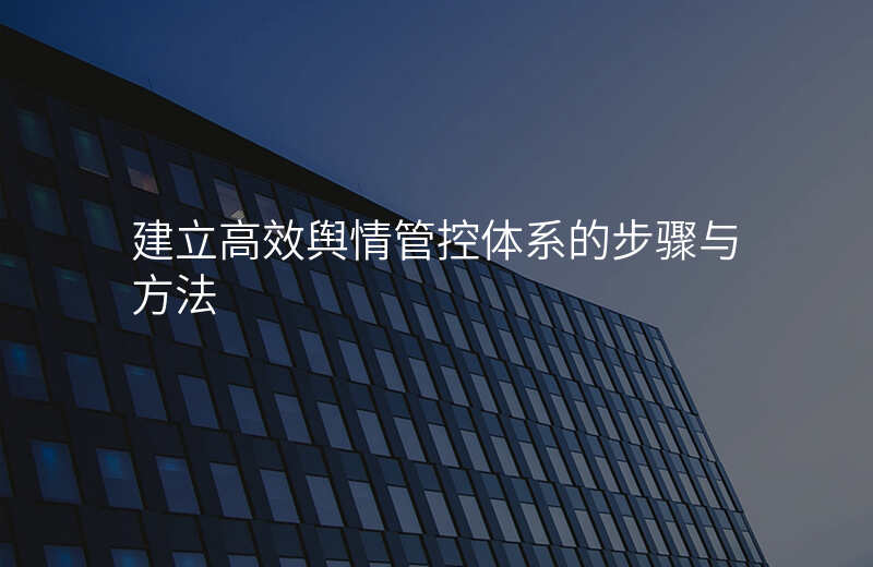 建立高效舆情管控体系的步骤与方法