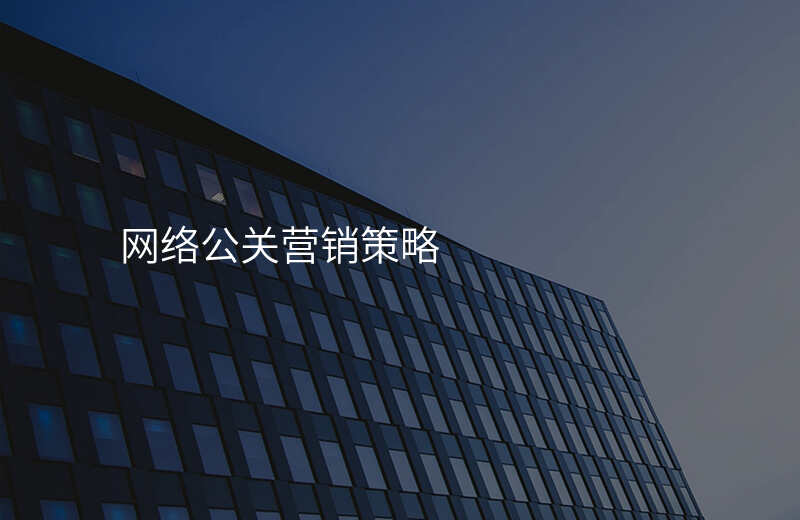 网络公关营销策略
