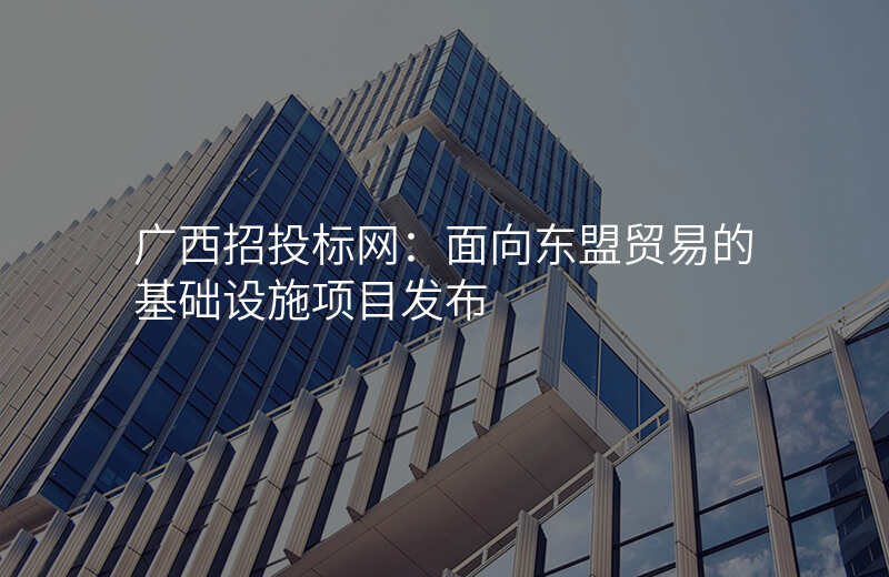 广西招投标网:面向东盟贸易的基础设施项目发布
