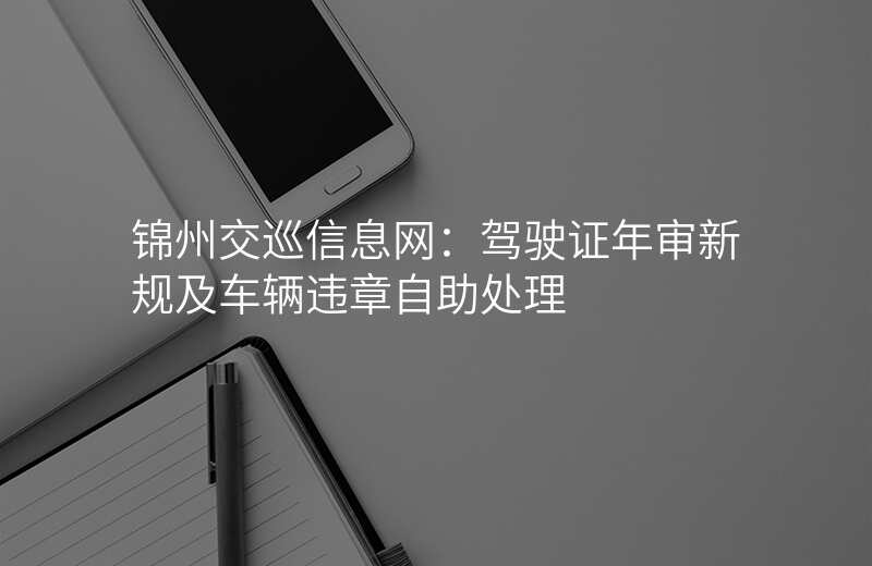 锦州交巡信息网:驾驶证年审新规及车辆违章自助处理