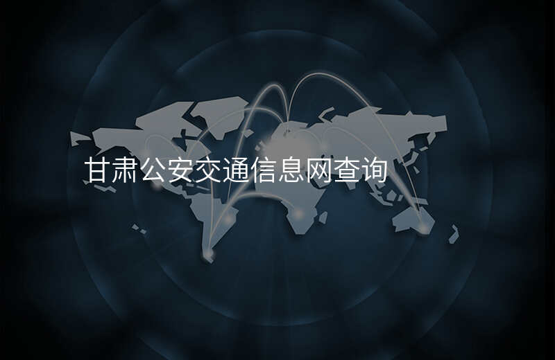 甘肃公安交通信息网查询