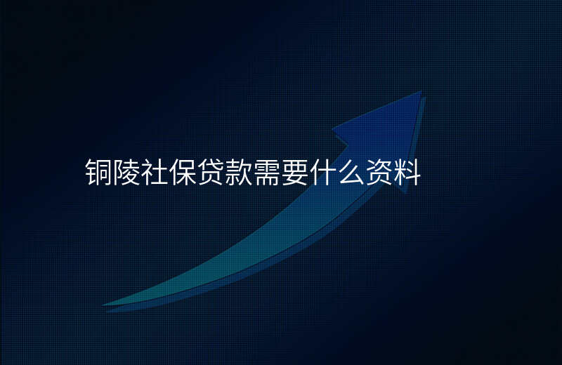 铜陵社保贷款需要什么资料