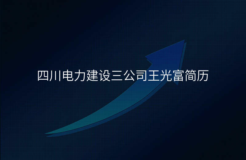 四川电力建设三公司王光富简历