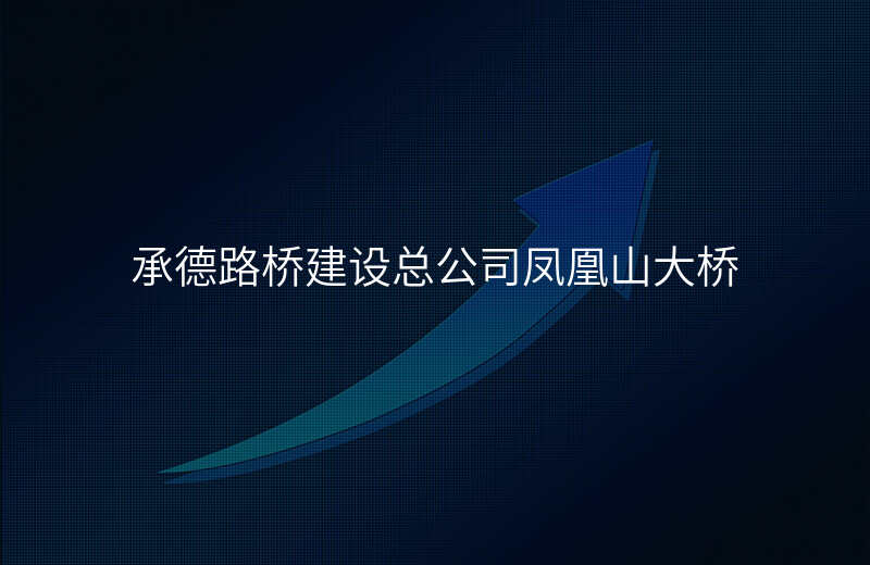 承德路桥建设总公司凤凰山大桥