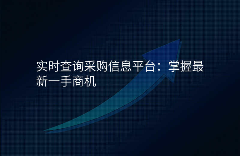 实时查询采购信息平台:掌握最新一手商机