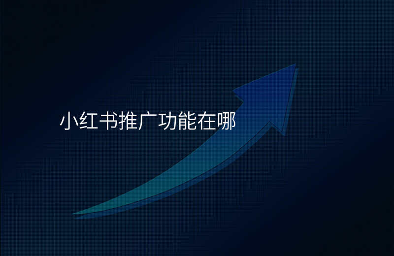 小红书推广功能在哪