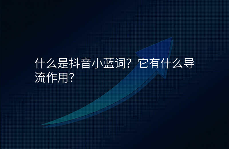 什么是抖音小蓝词?它有什么导流作用?