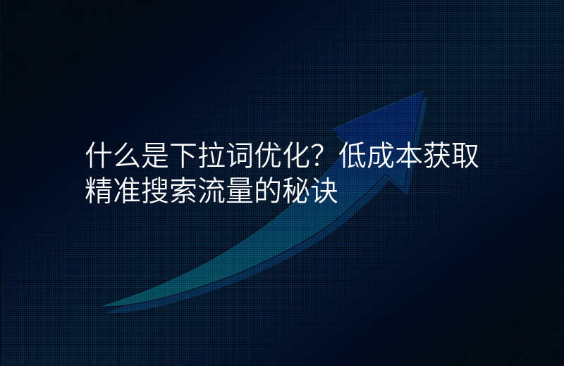 什么是下拉词优化?低成本获取精准搜索流量的秘诀