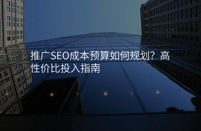推广SEO成本预算如何规划?高性价比投入指南