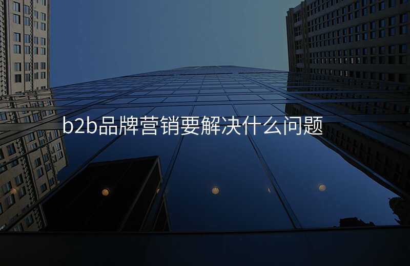 b2b品牌营销要解决什么问题