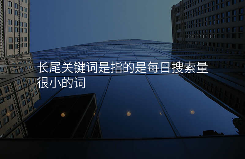 长尾关键词是指的是每日搜索量很小的词