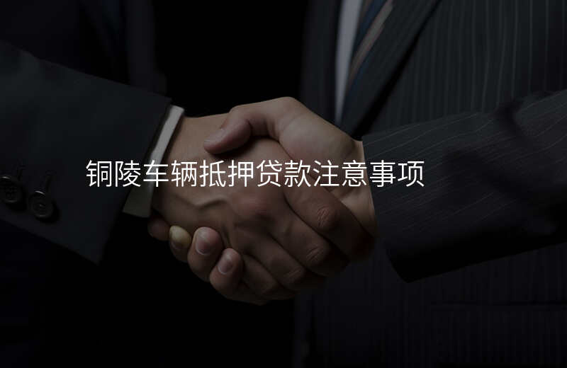 铜陵车辆抵押贷款注意事项