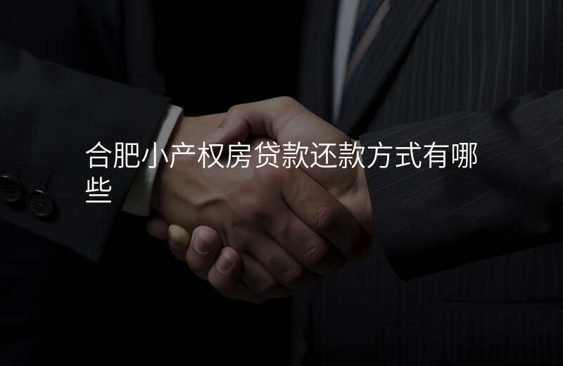 合肥小产权房贷款还款方式有哪些