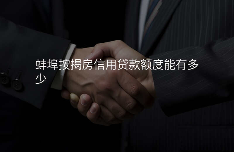 蚌埠按揭房信用贷款额度能有多少
