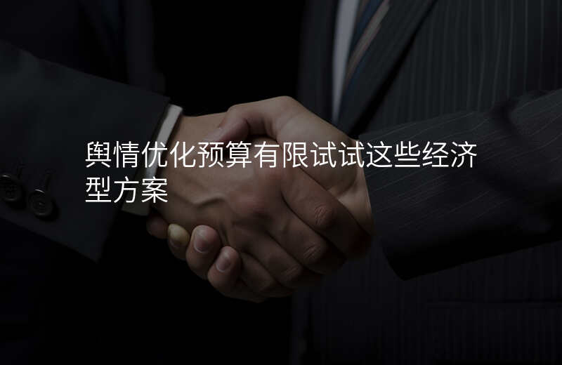 舆情优化预算有限试试这些经济型方案