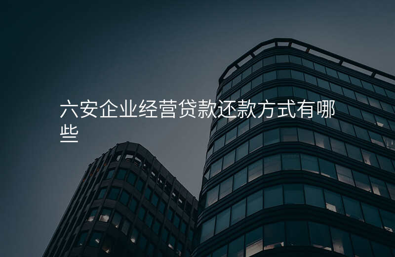 六安企业经营贷款还款方式有哪些