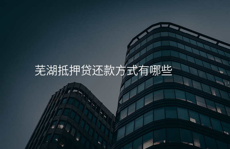 芜湖抵押贷还款方式有哪些