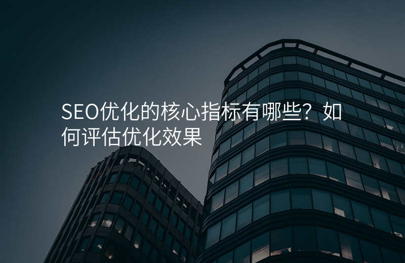 SEO优化的核心指标有哪些?如何评估优化效果