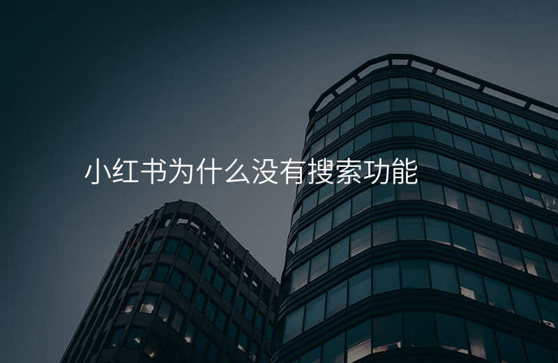 小红书为什么没有搜索功能