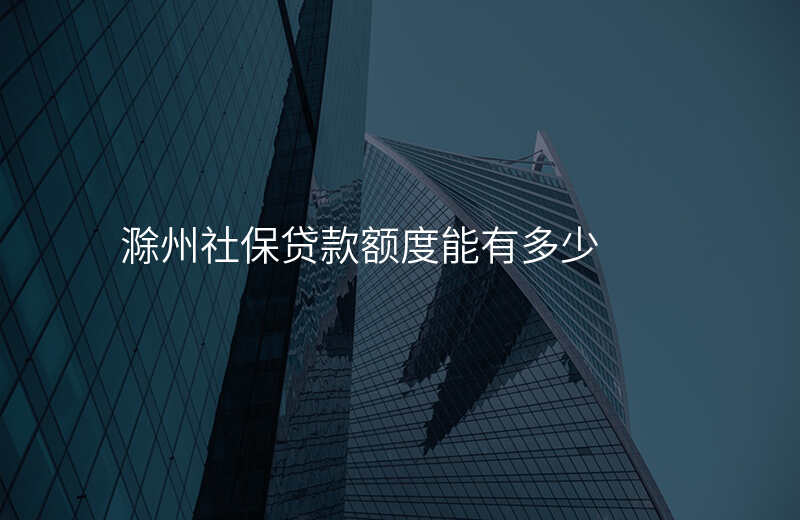 滁州社保贷款额度能有多少