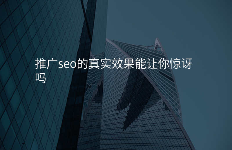 推广seo的真实效果能让你惊讶吗