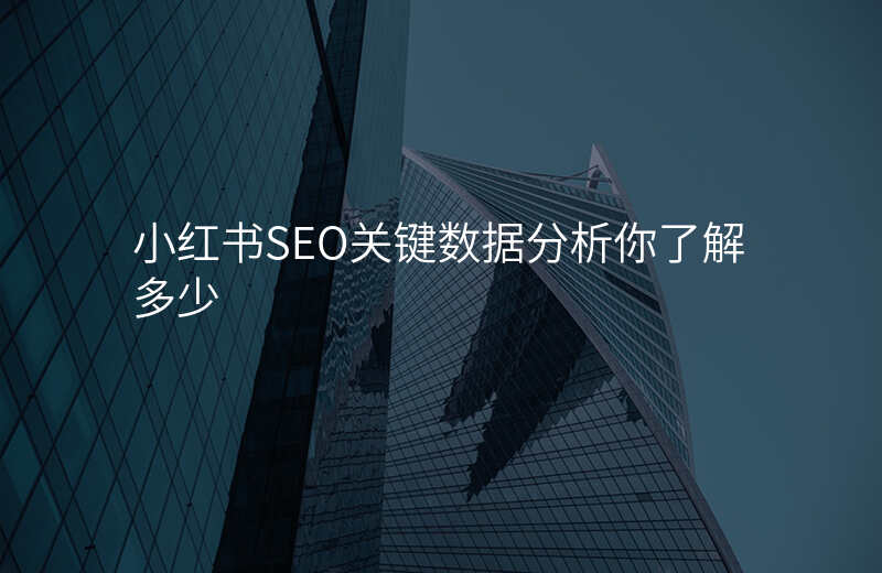 小红书SEO关键数据分析你了解多少