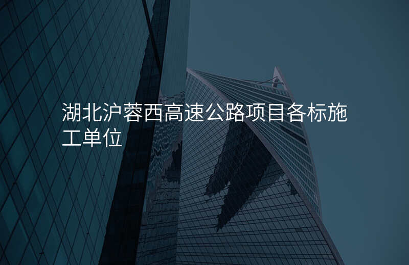 湖北沪蓉西高速公路项目各标施工单位