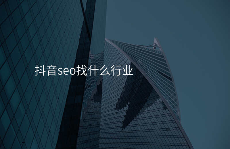 抖音seo找什么行业