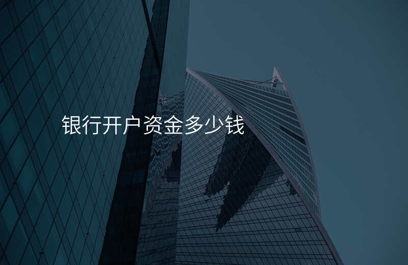 银行开户资金多少钱