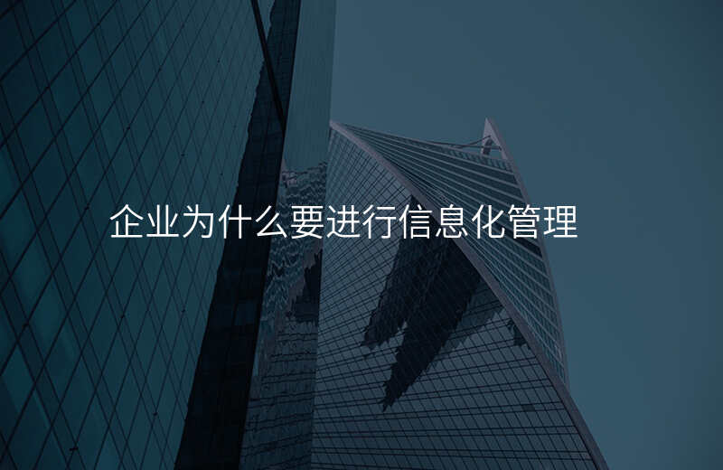 企业为什么要进行信息化管理