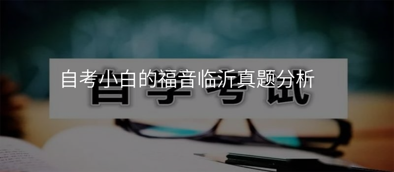自考小白的福音临沂真题分析