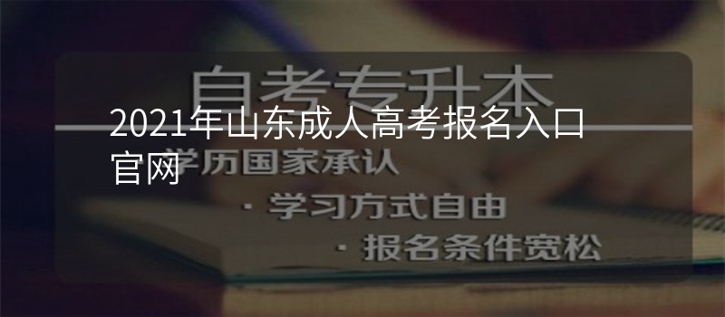 2021年山东成人高考报名入口官网