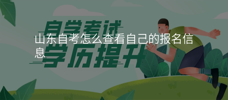 山东自考怎么查看自己的报名信息