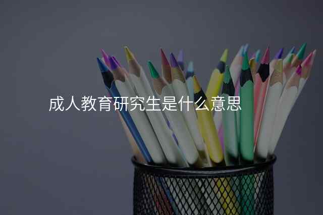 成人教育研究生是什么意思