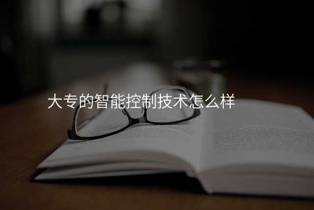 大专的智能控制技术怎么样
