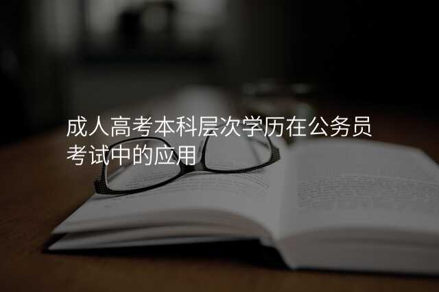 成人高考本科层次学历在公务员考试中的应用