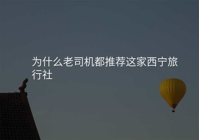 为什么老司机都推荐这家西宁旅行社