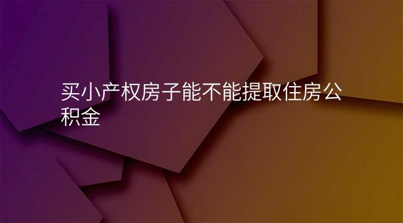 买小产权房子能不能提取住房公积金