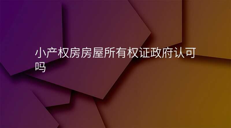 小产权房房屋所有权证政府认可吗