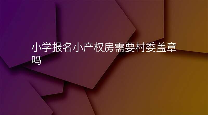小学报名小产权房需要村委盖章吗