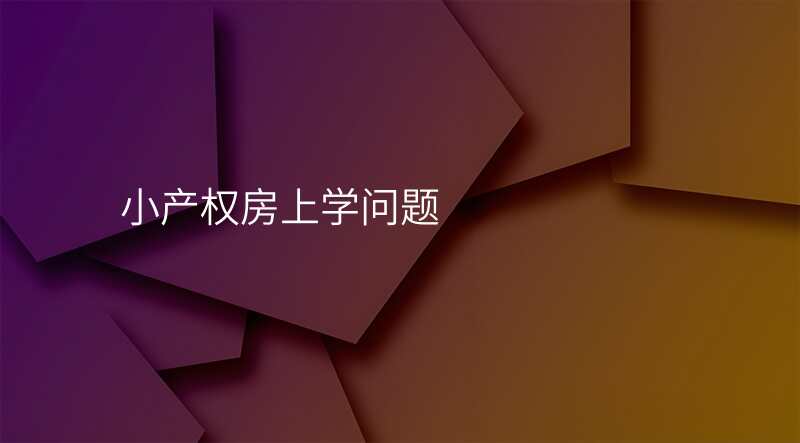 小产权房上学问题