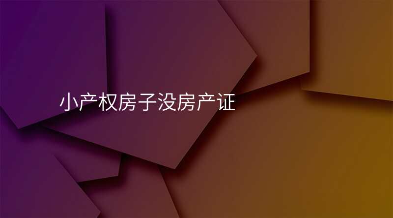 小产权房子没房产证