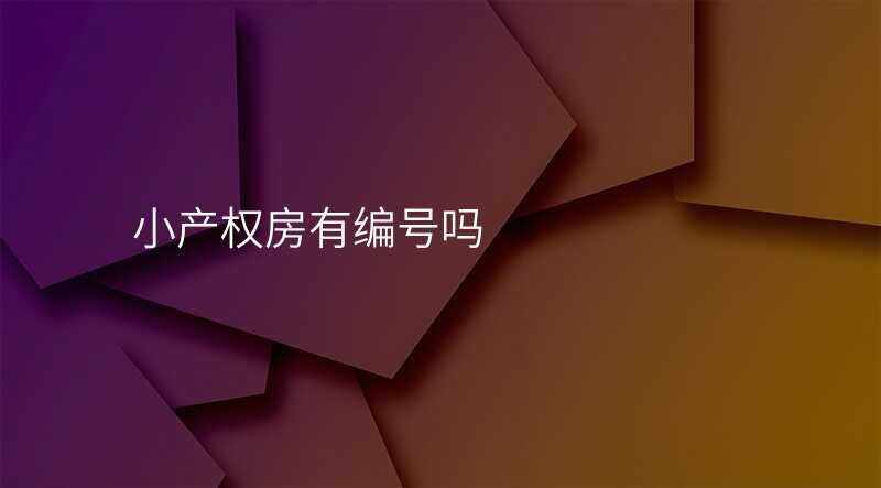 小产权房有编号吗