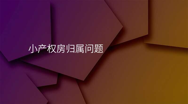 小产权房归属问题