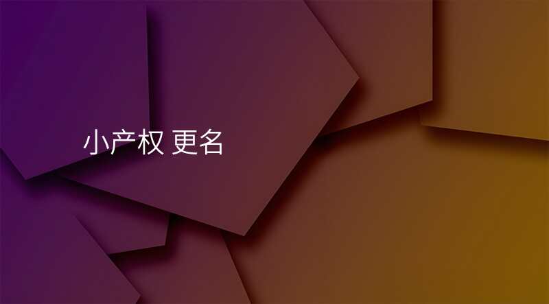 小产权 更名