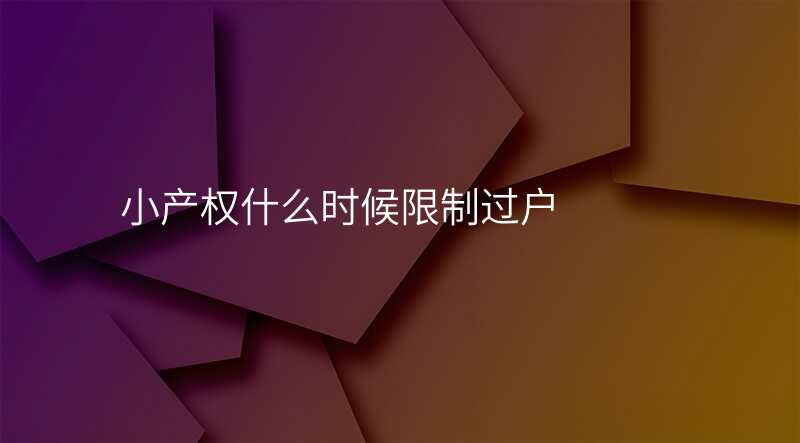 小产权什么时候限制过户